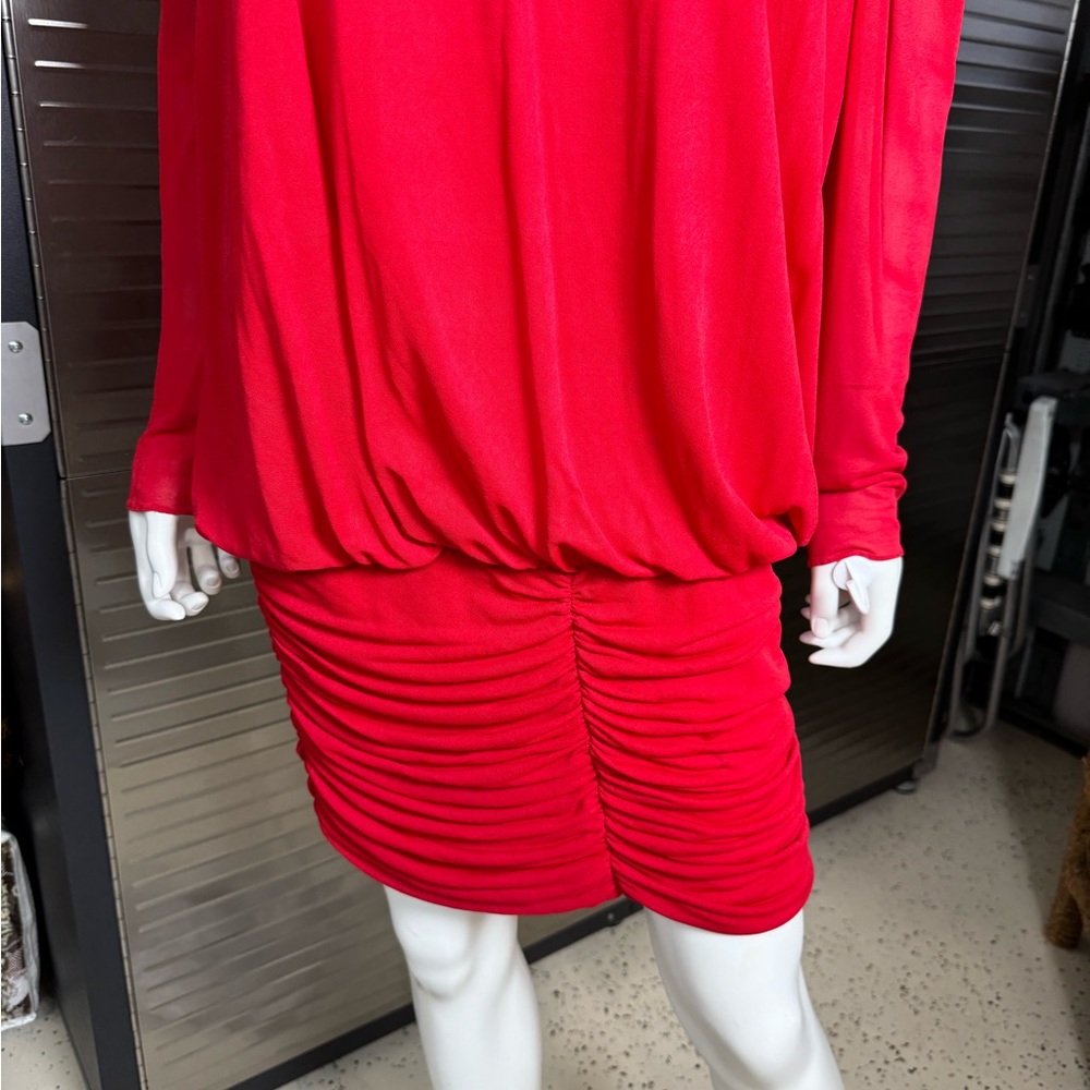 Vintage Frederick’s of Hollywood Ruched Red Dress Large - Picture 6 of 7